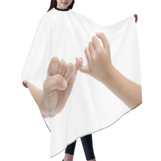Personality  Mother And Daughter Hands Promise Isolated Hair Cutting Cape