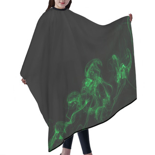 Personality  Abstract Black Background With Green Mystical Smoke Hair Cutting Cape