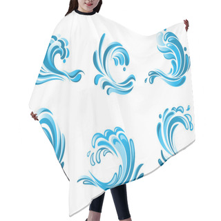 Personality  Blue Water Waves Symbols Hair Cutting Cape