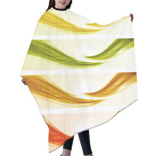 Personality  Set Of Glossy Wave Banners Hair Cutting Cape