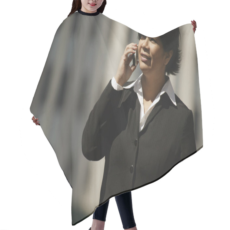Personality  Woman Using Cell Phone Hair Cutting Cape