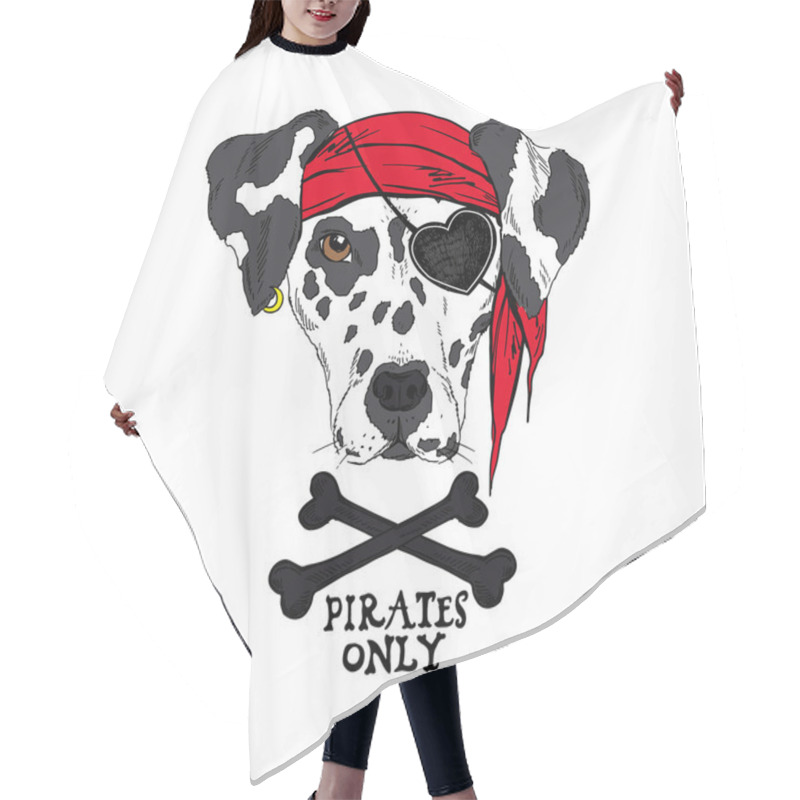 Personality  Doggy Pirate In Red Bandana Hair Cutting Cape