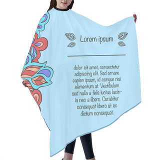 Personality  Card With Ornament In Ethnic Style With Place For Text Hair Cutting Cape