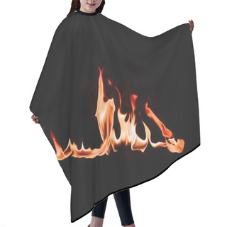 Personality  Close Up View Of Burning Flame On Black Backdrop Hair Cutting Cape
