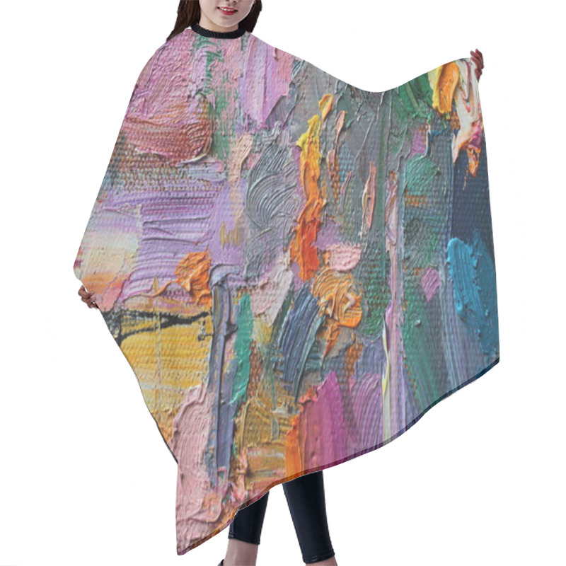 Personality  Texture oil painting hair cutting cape