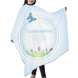 Personality  Summer Time  Banner Vector Illustration   Hair Cutting Cape