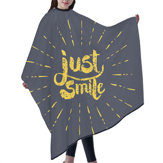 Personality  Yellow Just Smile Texts With Rays On Gray Hair Cutting Cape