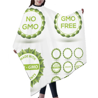 Personality  No GMO Food Label Stickers. Vector Hair Cutting Cape