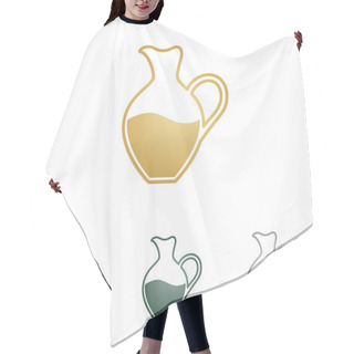 Personality  Amphora Sign. Metal Icons On White Backgound. Hair Cutting Cape