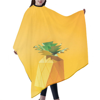 Personality  Handmade Paper Yellow Pineapple On Orange With Copy Space Hair Cutting Cape