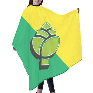 Personality  Artichoke Green And Yellow Modern 3d Vector Icon Logo Hair Cutting Cape