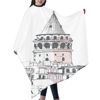 Personality  Galata Tower Drawing Hair Cutting Cape