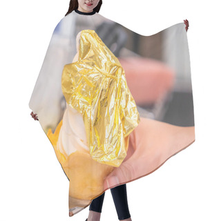 Personality  Hand Is Holding A Golden Leaf Ice Cream The Signature Ice Cream  Hair Cutting Cape