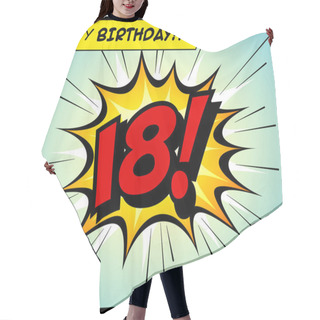 Personality  Happy Birthday Postcard, In A Vintage Style Comic Book Bubble Sound Effect  - Vector EPS10. Hair Cutting Cape