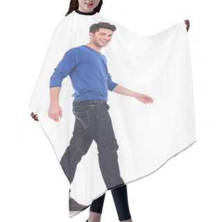 Personality  Young Man Laughing And Walking Hair Cutting Cape