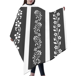 Personality  Black And White Floral Cut File With Temporary Tattoo Design Hair Cutting Cape