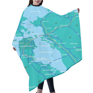 Personality  San Francisco Bay Area Map Hair Cutting Cape