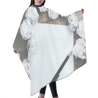 Personality  Paper Surrounded With Crumpled Papers  Hair Cutting Cape