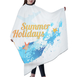 Personality  Summer Holiday Vector Background Hair Cutting Cape
