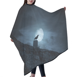 Personality  Full Moon Crow Hair Cutting Cape