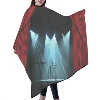 Personality  Concert With Stage With Red Curtains Hair Cutting Cape