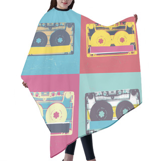 Personality   Retro Popart Music Seamless Background. Hair Cutting Cape