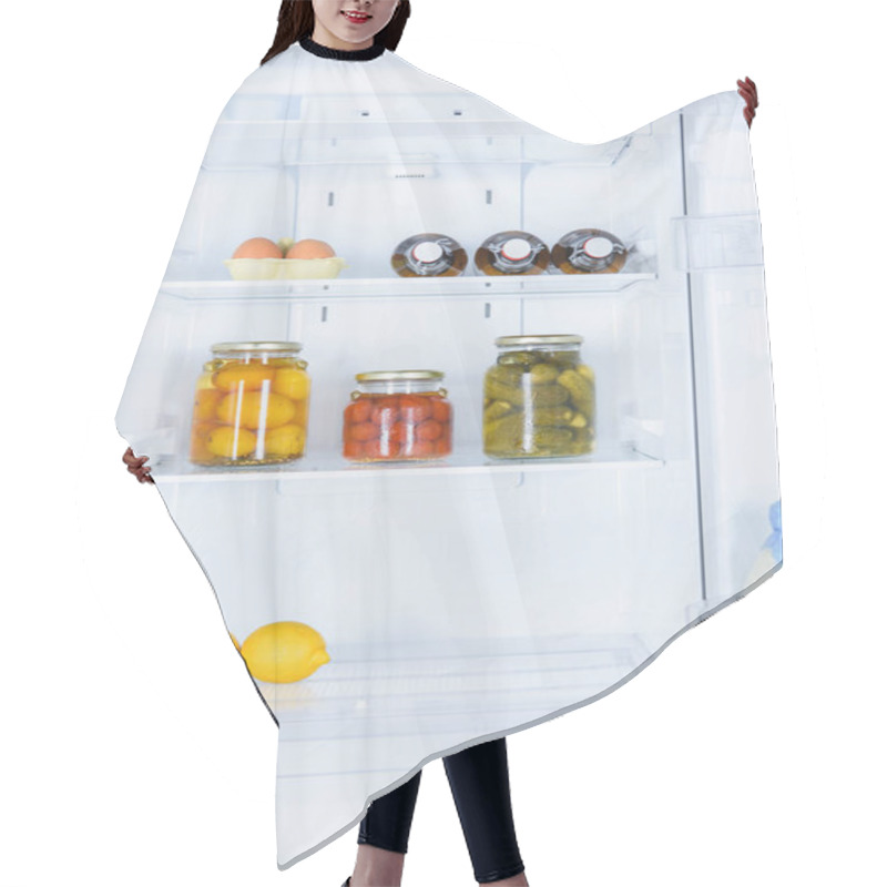 Personality  Lemons, Preserved Vegetables And Eggs In Fridge Hair Cutting Cape