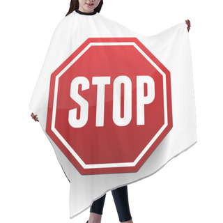 Personality  Vector Illustration Of Stop Sign Hair Cutting Cape
