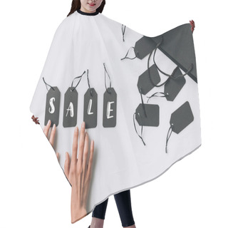 Personality  Female Hands And Blank Labels Hair Cutting Cape
