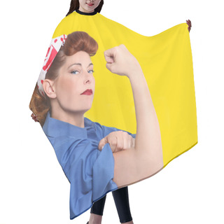 Personality  Iconic Image Of A Female Factory Worker From The 1950 Era Hair Cutting Cape
