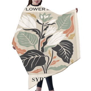 Personality  Abstract Poster - Flower Market Sydney.  Trendy Botanical Wall Art With Floral Design In Earth Tone Colors. Modern Naive Groovy Funky Interior Decorations, Paintings. Vector Art Illustration. Hair Cutting Cape