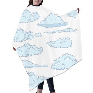 Personality  Vector Set Of Cartoon Clouds On White Background Hair Cutting Cape
