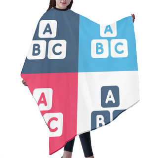 Personality  Abc Block Blue And Red Four Color Minimal Icon Set Hair Cutting Cape
