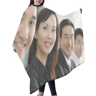 Personality  Business People In A Row Hair Cutting Cape