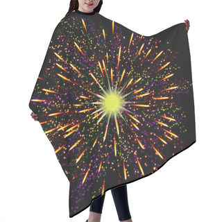 Personality  Bright Abstract Festive Fireworks Over Black Background. Hair Cutting Cape