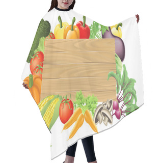 Personality  Vegetable Wooden Sign Illustration Hair Cutting Cape