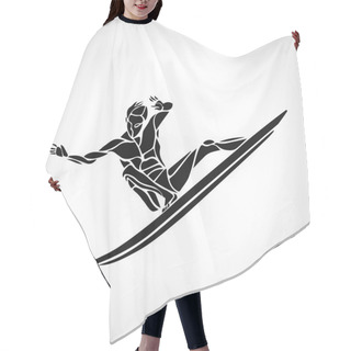 Personality  Creative Silhouette Of Surfer Hair Cutting Cape