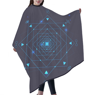 Personality  Alchemy Geometry Symbol Thin Line. Vector Hair Cutting Cape