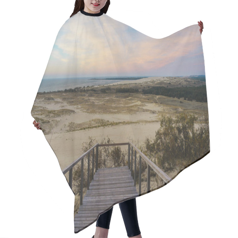 Personality  Wooden Pier On Sandy Beach Hair Cutting Cape