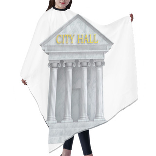 Personality  City Hall Building With Columns, 3D Rendering Hair Cutting Cape