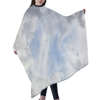 Personality  Blue Sky Background With Grey Clouds  Hair Cutting Cape