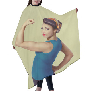 Personality  Woman Biceps Show-off Hair Cutting Cape
