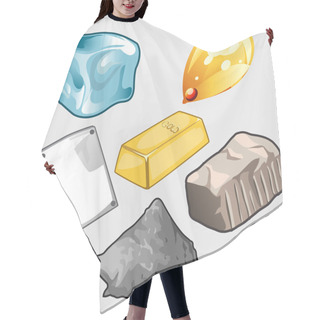 Personality  Icons Set Of Gold, Ore And Other Materials Hair Cutting Cape