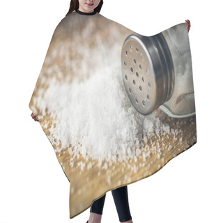 Personality  Little Heap Of Salt On Wooden Background Hair Cutting Cape