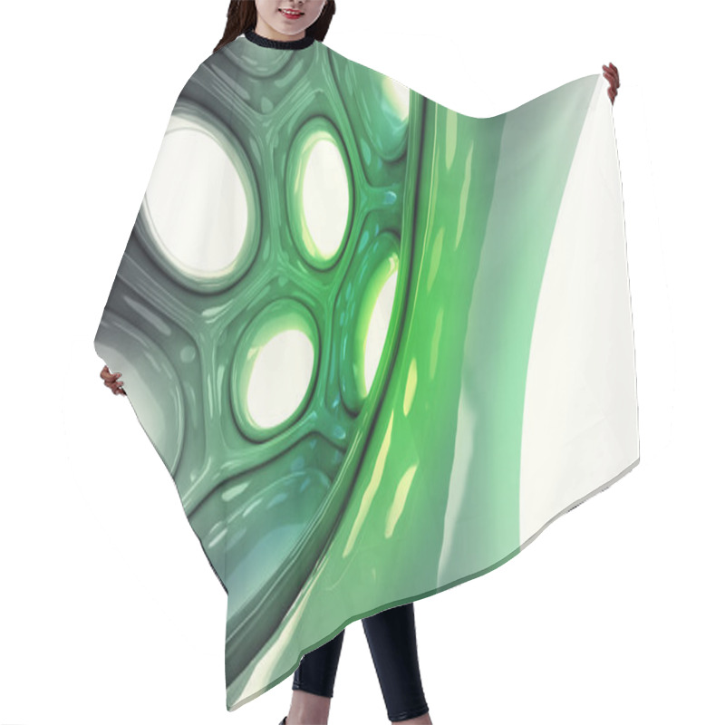 Personality  Organic Green Abstract Shaped Three Dimensional Wallpaper Hair Cutting Cape