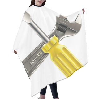 Personality  Vector Wrench And Screwdriver XXL Icon Hair Cutting Cape
