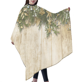 Personality  Christmas Border With Vintage Decoration Hair Cutting Cape