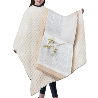 Personality  Top View Of Blooming Flowers In Open Book On Bed Hair Cutting Cape
