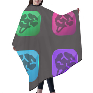 Personality  Brain Four Color Glass Button Icon Hair Cutting Cape