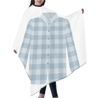 Personality  Checkered Grey Shirt Flat Style Vector Illustration Hair Cutting Cape